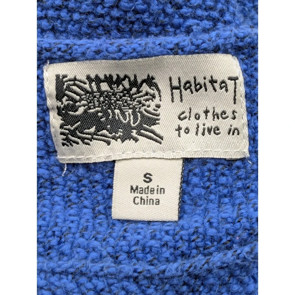 Habitat Clothes to Live In Sweater Size S Blue Knit Lagenlook Minimalist 2996 - Picture 5 of 10